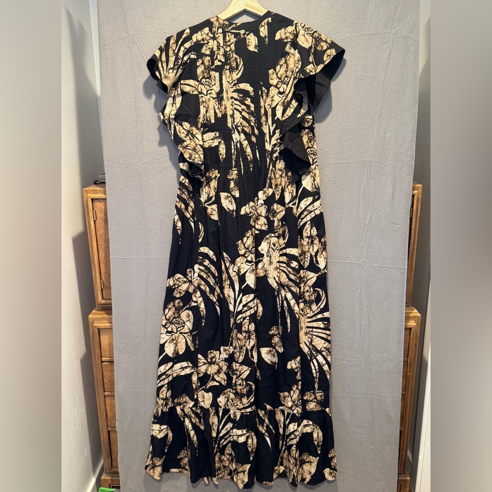 Maeve by Anthropologie Black and Cream Floral Maxi Dress - Picture 4 of 6
